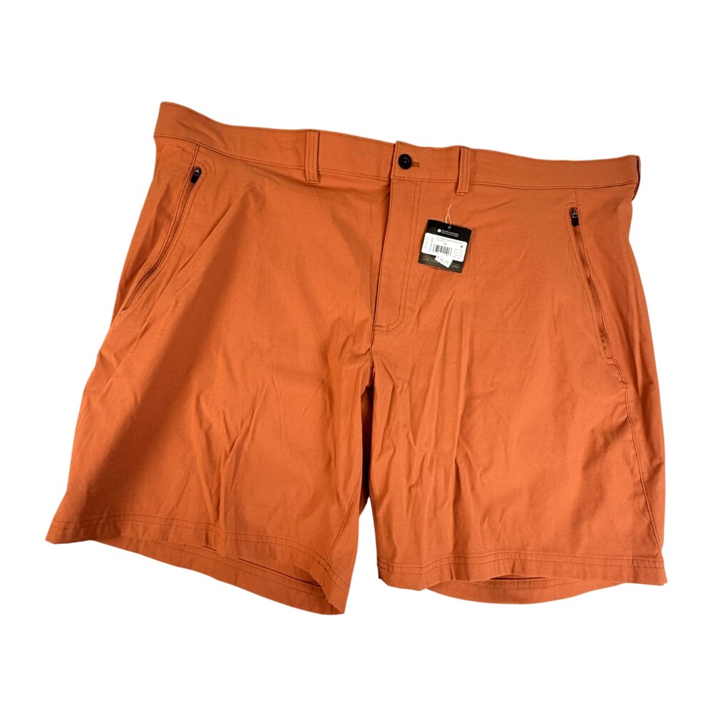 Eddie Bauer Horizon Guide Wander Shorts Mens 48x10 Orange Nylon Stretch Hiking